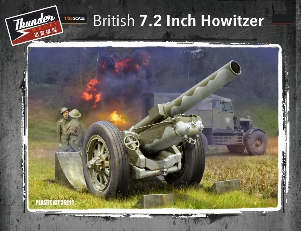 Krabice stavebnice Thunder Model TM35211 britská houfnice 7,2 inch v měřítku 1/35