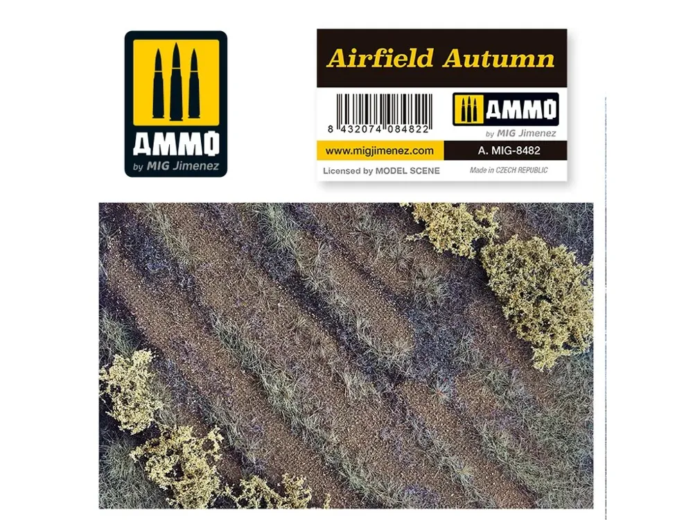 Scenická podložka AMMO Mig A.MIG-8482 Scenic Mats podzimní letiště 245 × 245 mm