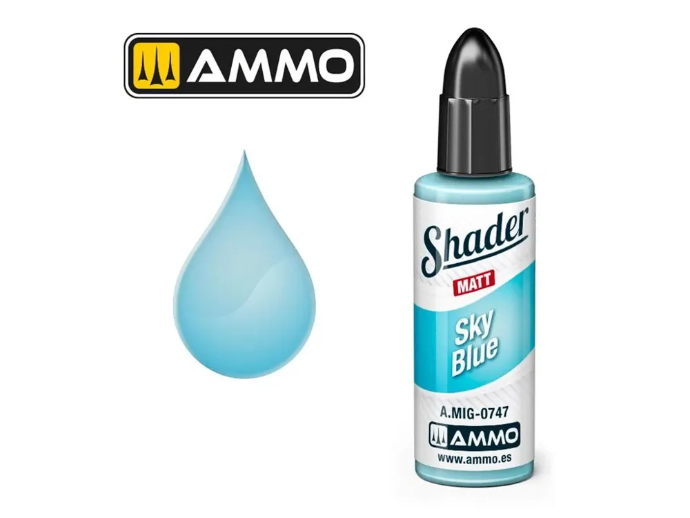 Lahvička AMMO Mig A.MIG-0747 MATT SHADER nebeská modrá Sky Blue 10 ml