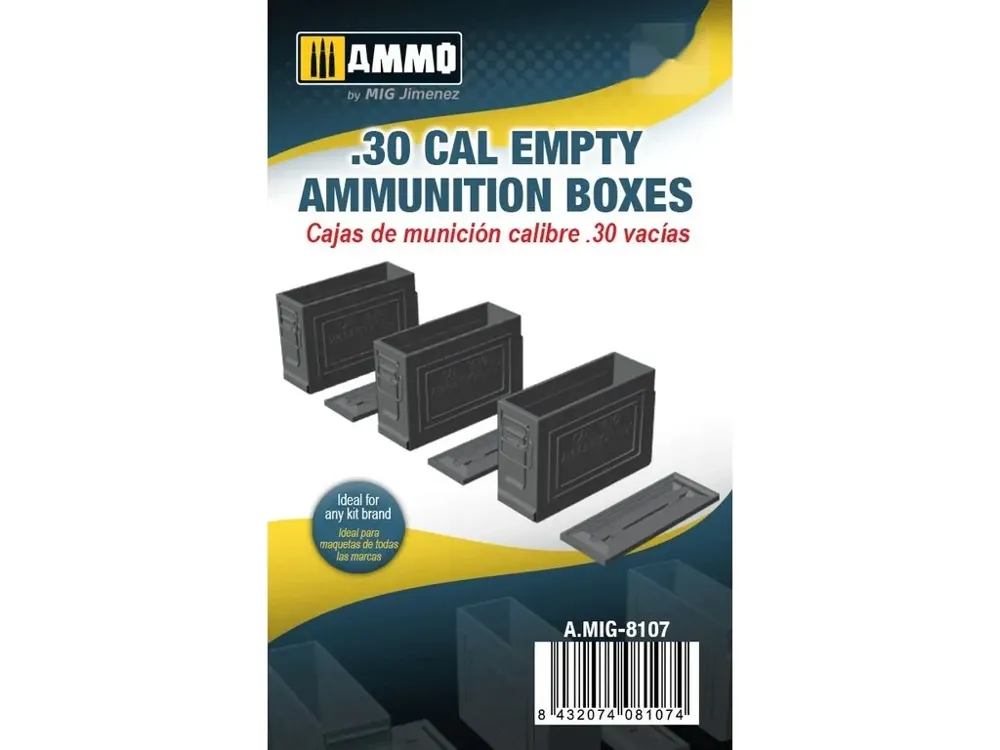 Sada prázdných muničních bedének .30 cal AMMO Mig AMIG8107 v měřítku 1/35