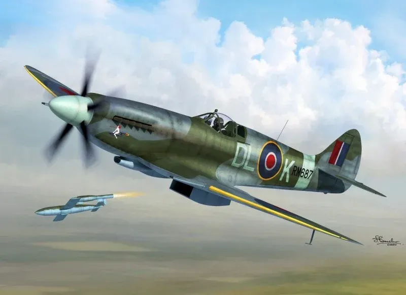 Krabice plastikové stavebnice Sword SW72095 Spitfire Mk.XIV C/E v měřítku 1/72