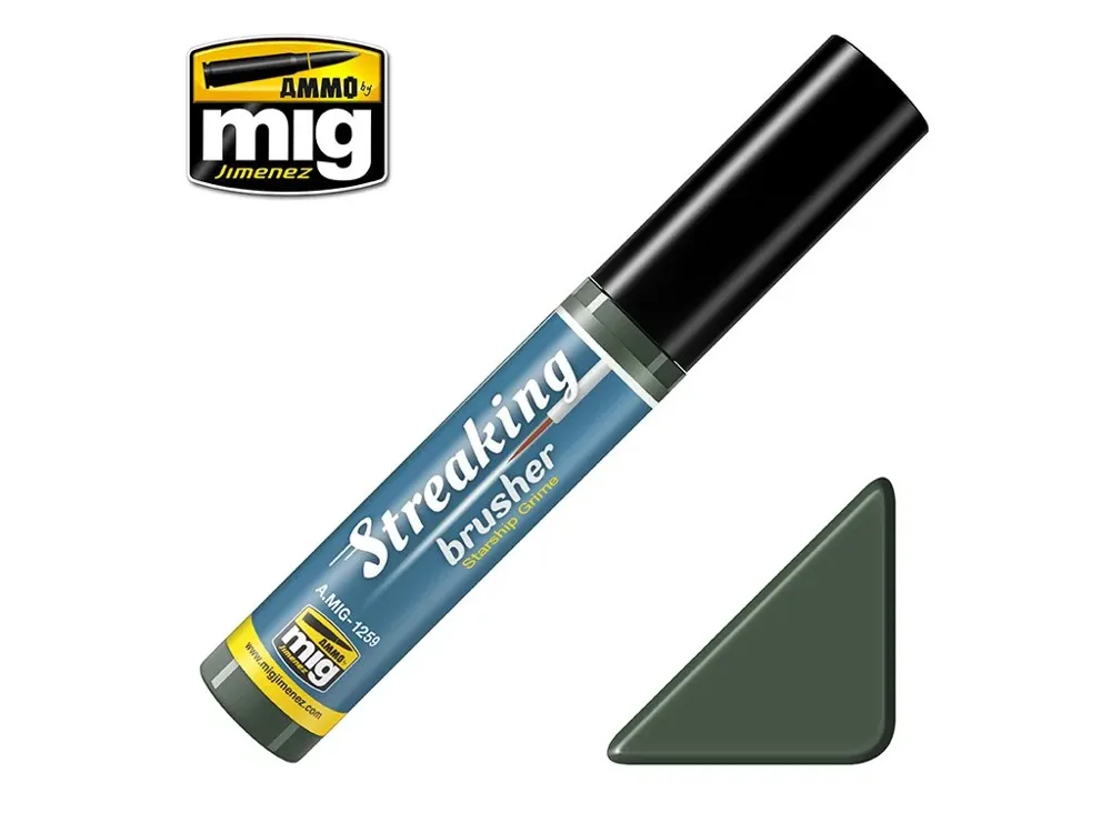 Lahvička AMMO Mig A.MIG-1259 Streakingbrusher Starship Grime 10 ml se štětcovým aplikátorem