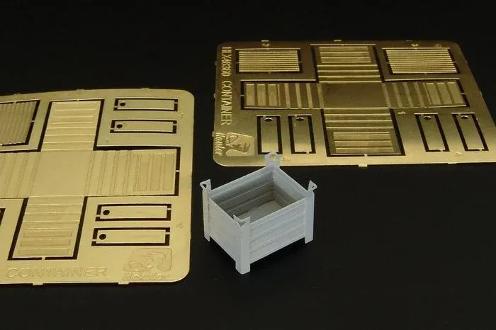 Fotoleptaná sada Hauler HLX48360 ocelové kontejnery 1/48, díly pro 2 kusy