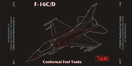 Resinová sada CMK 4187 F-16C Fast Pack 1/48 pro stavebnici Hasegawa