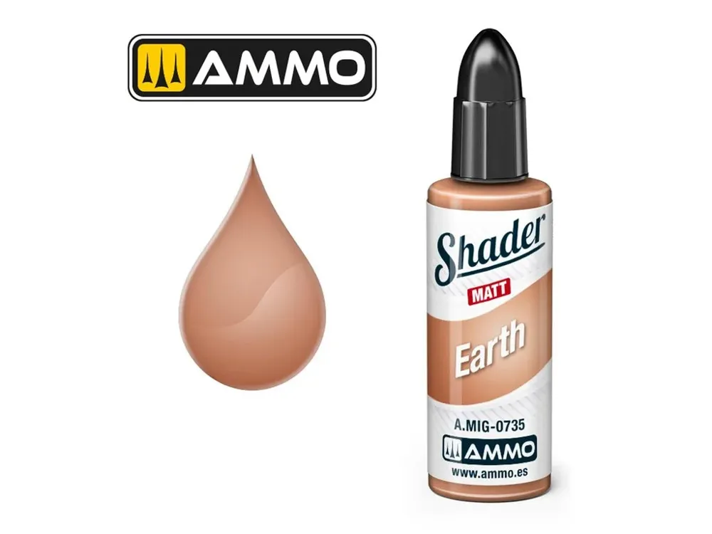 Lahvička AMMO Mig A.MIG-0735 Matt Shader zemitá (Earth) 10 ml