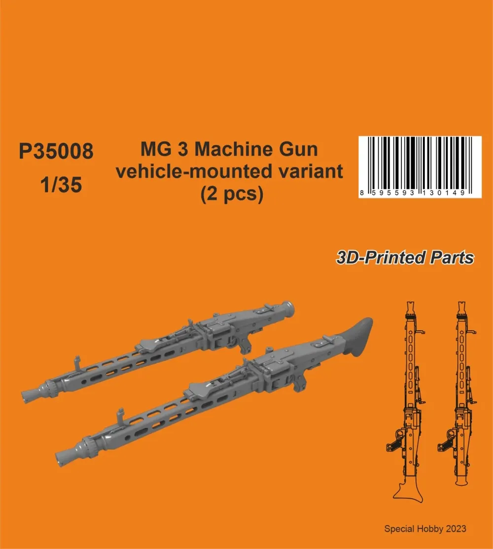 Resinové díly CMK P35008 kulomet MG 3 vozidlová verze v měřítku 1/35, 2 kusy