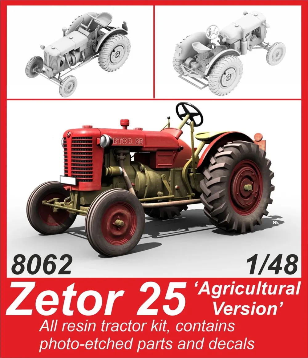 Resinová stavebnice CMK 8062 Zetor 25 zemědělská verze v měřítku 1/48