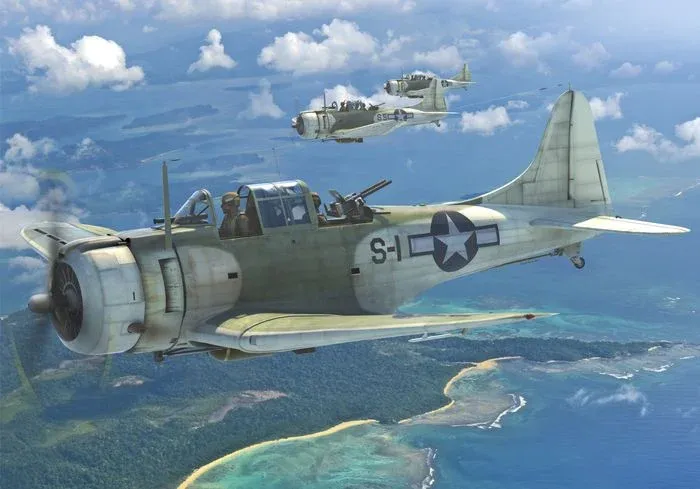 Krabice stavebnice Brengun BRP144018 SBD-5 Dauntless Atlantic theatre v měřítku 1/144