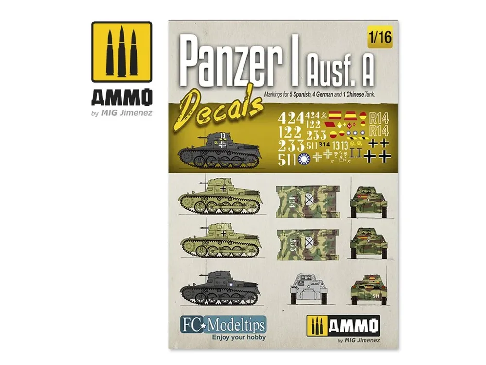 Arch obtisků AMMO Mig A.MIG-8060 Panzer I Ausf. A v měřítku 1/16