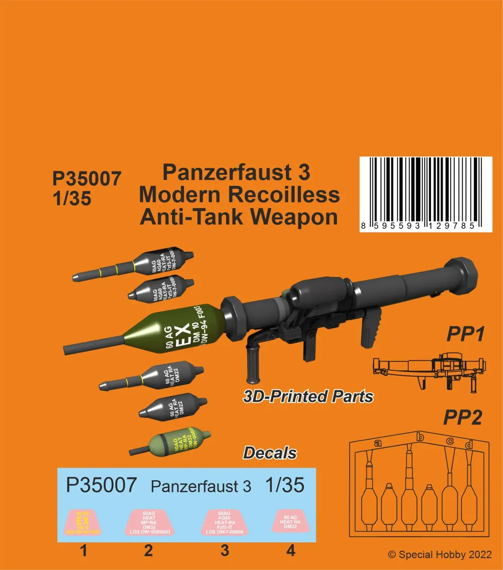 Resinový doplněk CMK P35007 Panzerfaust 3 v měřítku 1/35 – protitanková zbraň