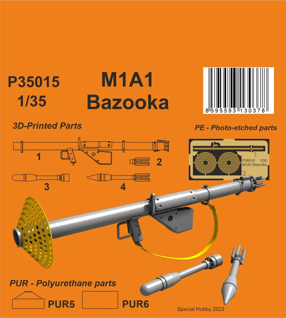Resinový 3D tištěný doplněk CMK P35015 M1A1 Bazooka v měřítku 1/35