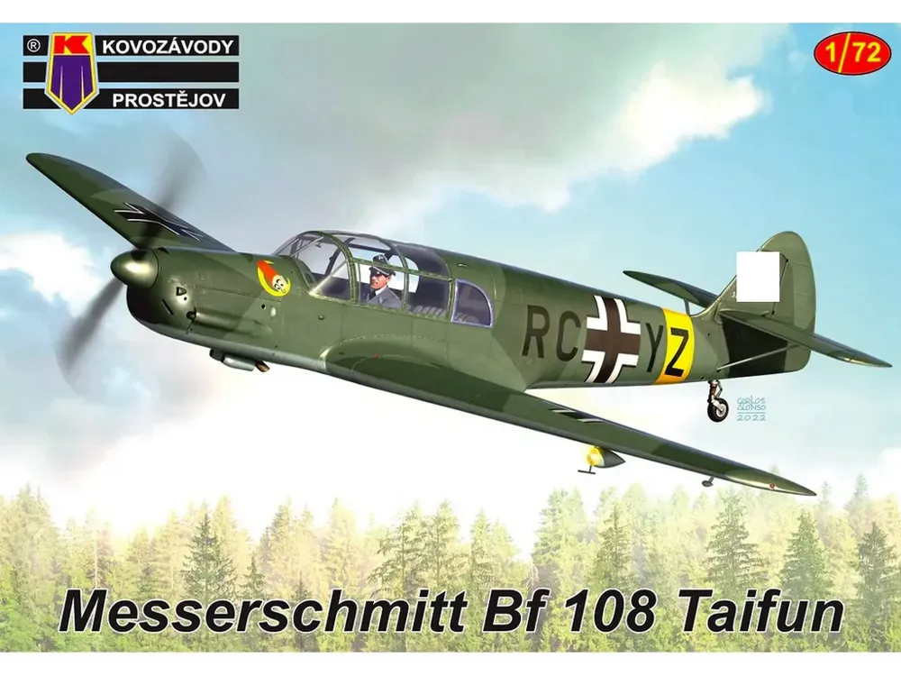 Krabice stavebnice Kovozávody Prostějov 1/72 Messerschmitt Bf 108 Taifun