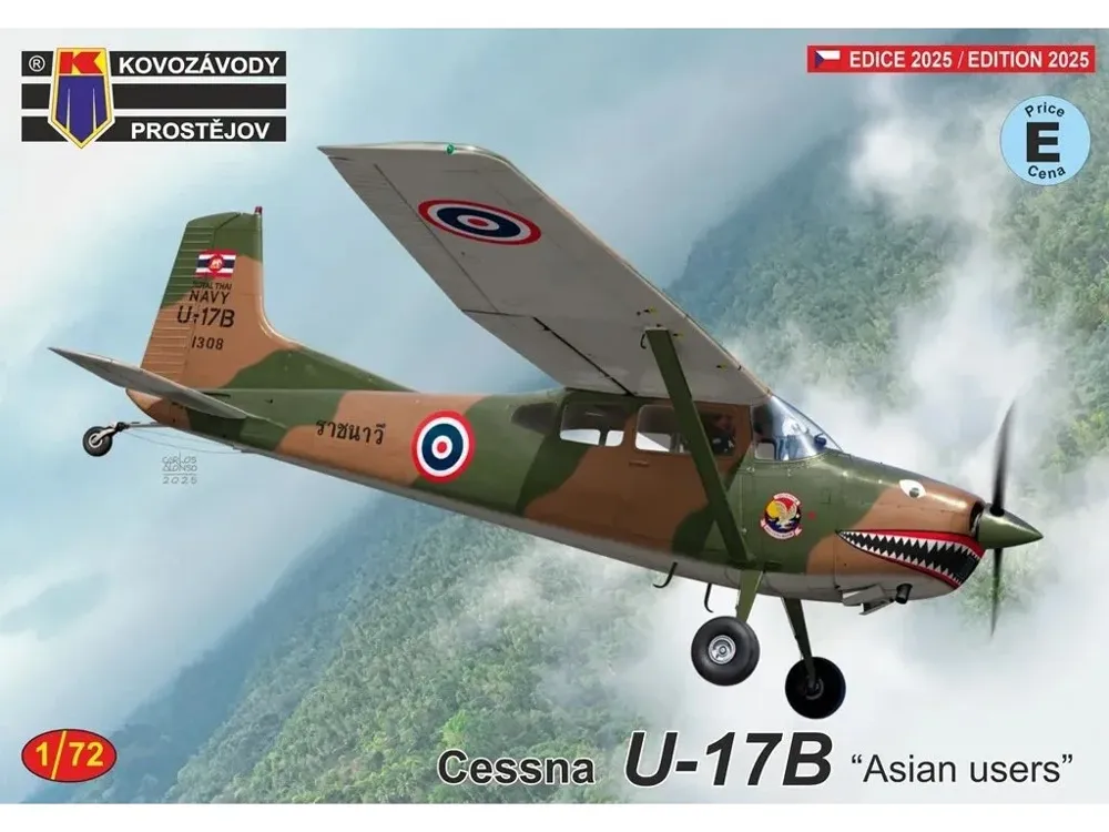 Balení plastikové stavebnice Kovozávody Prostějov KPM0495 Cessna U-17B v měřítku 1/72