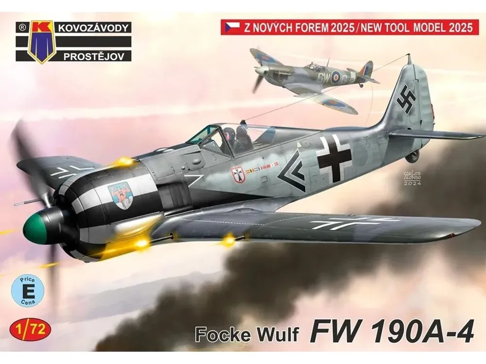 Krabice stavebnice Kovozávody Prostějov KPM0492 Focke-Wulf Fw 190A-4 v měřítku 1/72