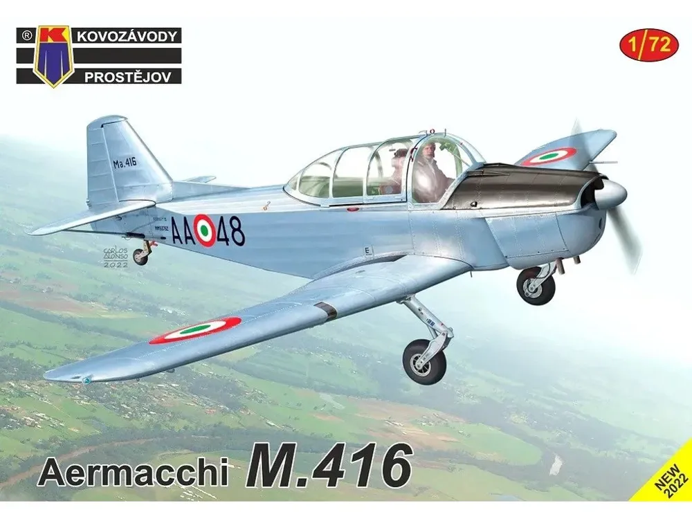 Krabice stavebnice Kovozávody Prostějov 1/72 Aermacchi M.416 KPM0374