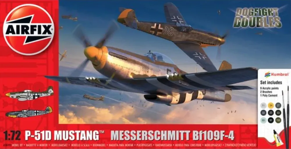 Dárková sada Airfix A50193 Dogfight Double 1/72 – stavebnice P-51D Mustang a Bf-109F-4