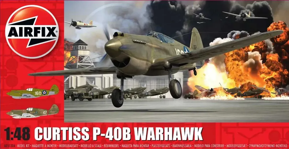 Krabice plastikové stavebnice Airfix A05130A Curtiss P-40B Warhawk v měřítku 1/48