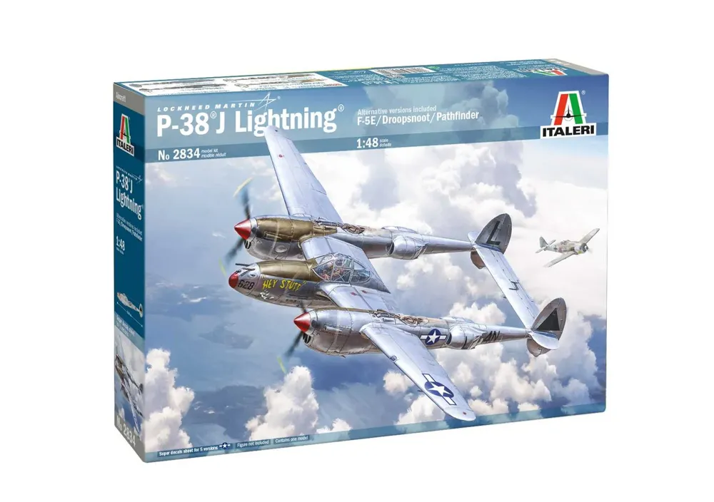 Krabice plastikové stavebnice Italeri 2834 P-38J E.T.O. v měřítku 1/48