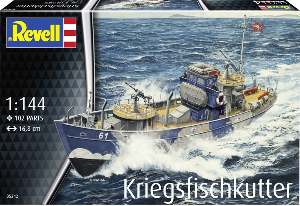 Krabice plastikové stavebnice Revell 05242 KFK Kriegsfischkutter v měřítku 1/144