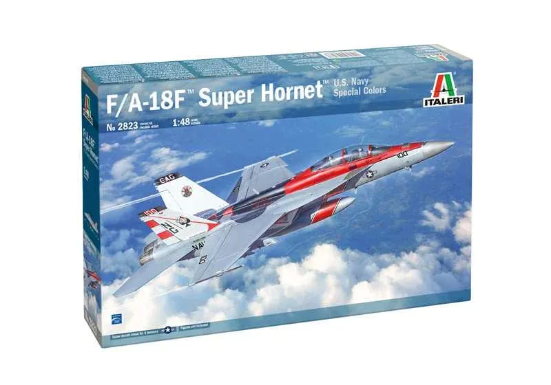 Krabice plastikové stavebnice Italeri 2823 F/A-18F Hornet U.S. Navy Special Colors v měřítku 1:48