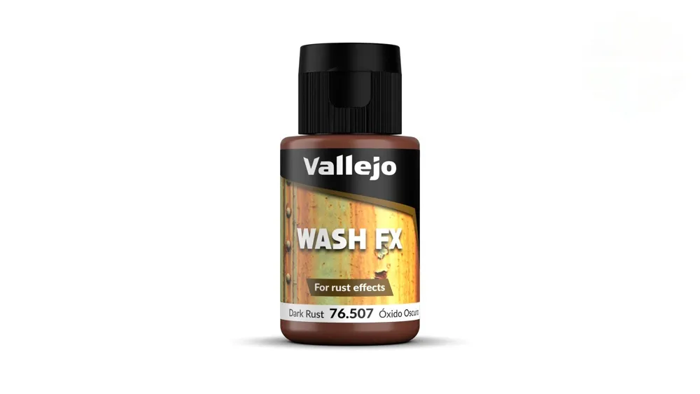 Lahvička akrylového washe Vallejo Wash FX 76507 tmavá rez (Dark Rust) 35 ml