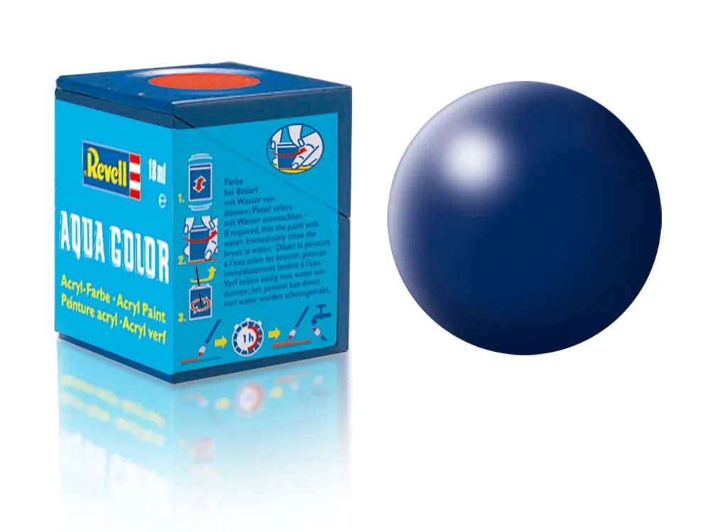 Lahvička akrylové barvy Revell Aqua Color 36350 tmavě modrá hedvábná 18 ml