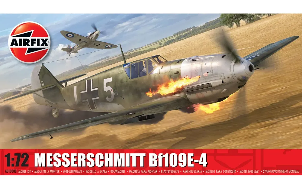 Krabice stavebnice Airfix A01008B Messerschmitt Bf109E-4 v měřítku 1/72