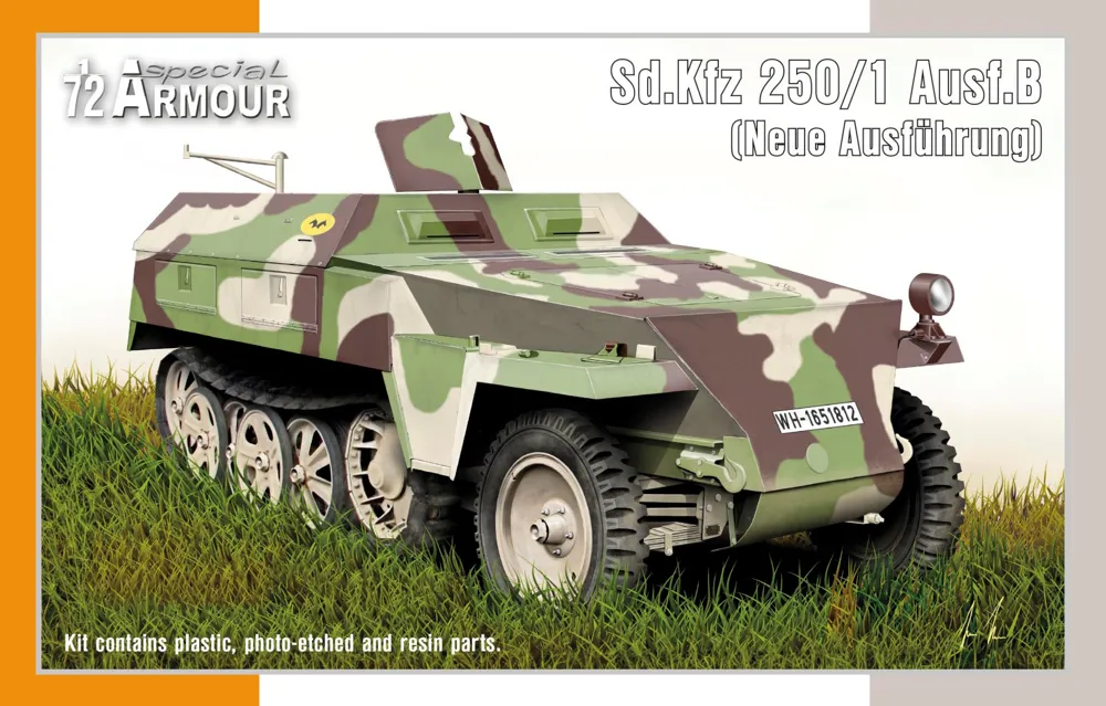 Krabice stavebnice Special Hobby SA72005 Sd.Kfz 250/1 Ausf.B Neue Ausführung v měřítku 1/72