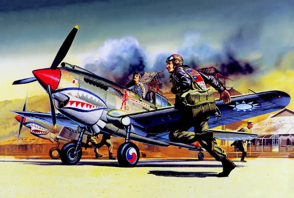 Krabice plastikové stavebnice Academy 12456 P-40B v měřítku 1/72