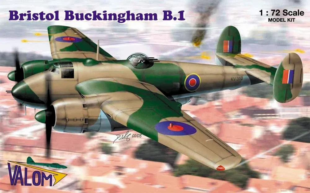 Plastiková stavebnice Valom 1/72 Bristol Buckingham B.1 — britský dvoumotorový bombardér