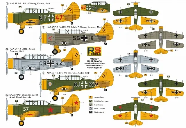 1/72 NAA-57 "Luftwaffe" - 5 decal v. for Luftwaffe