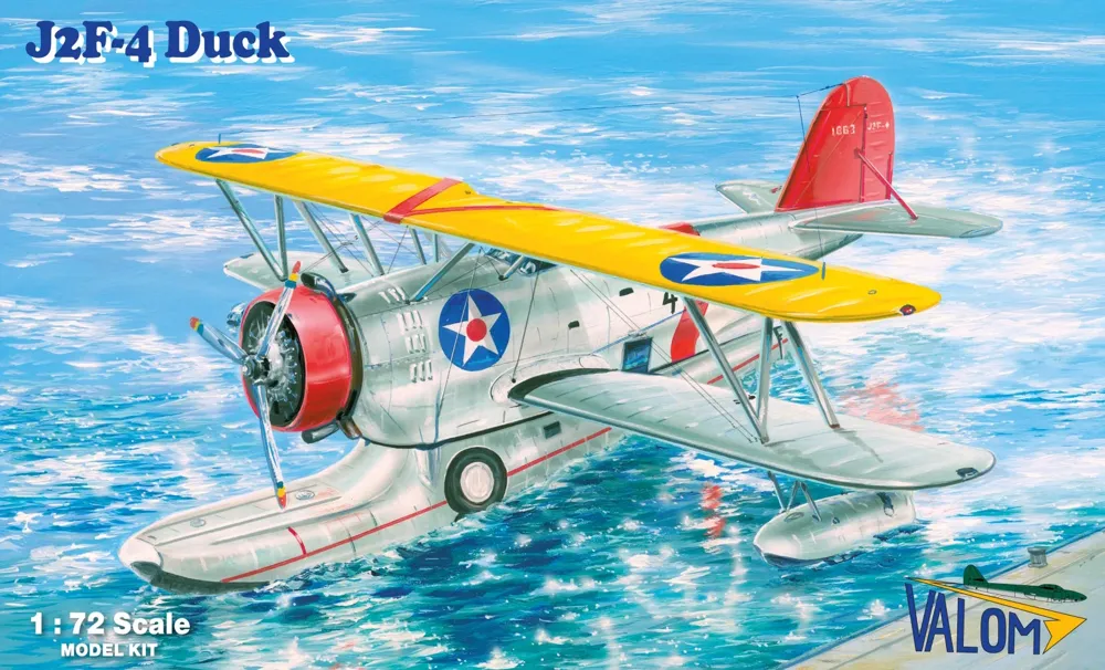 Krabice plastikové stavebnice Valom 72162 Grumman J2F-4 Duck v měřítku 1/72