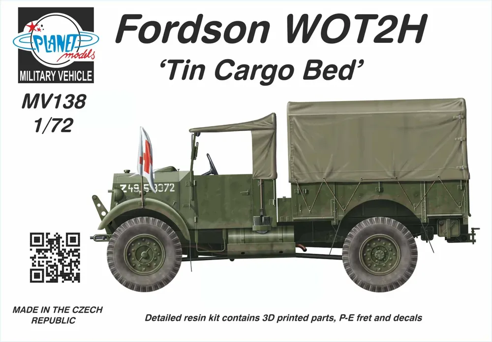 Resinová stavebnice CMK MV138 Fordson WOT2H (15CWT) plechová korba v měřítku 1/72