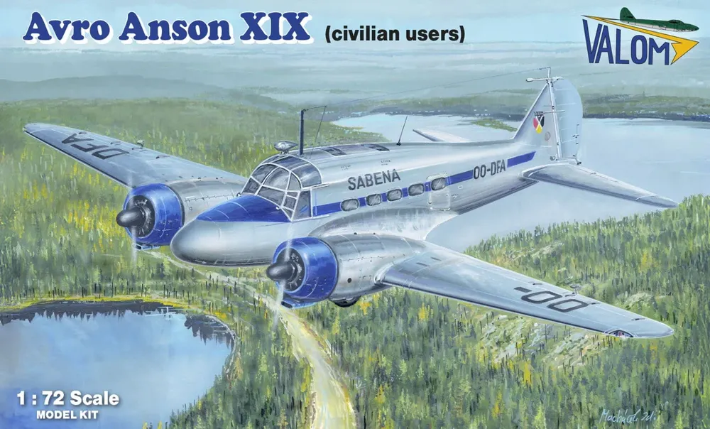 Krabice plastikové stavebnice Valom 72170 Avro Anson XIX v měřítku 1/72