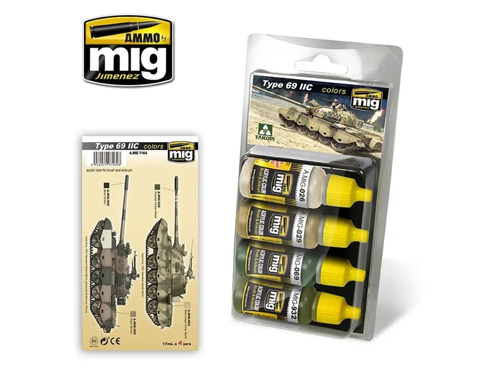 Sada akrylových barev AMMO Mig A.MIG-7164 Acrylic Smart Set Type 69 IIC, čtyři lahvičky 17 ml