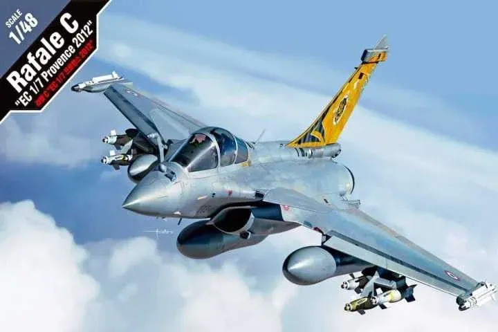 Krabice plastikové stavebnice Academy 12346 Rafale C EC 1/7 Provence 2012 v měřítku 1:48