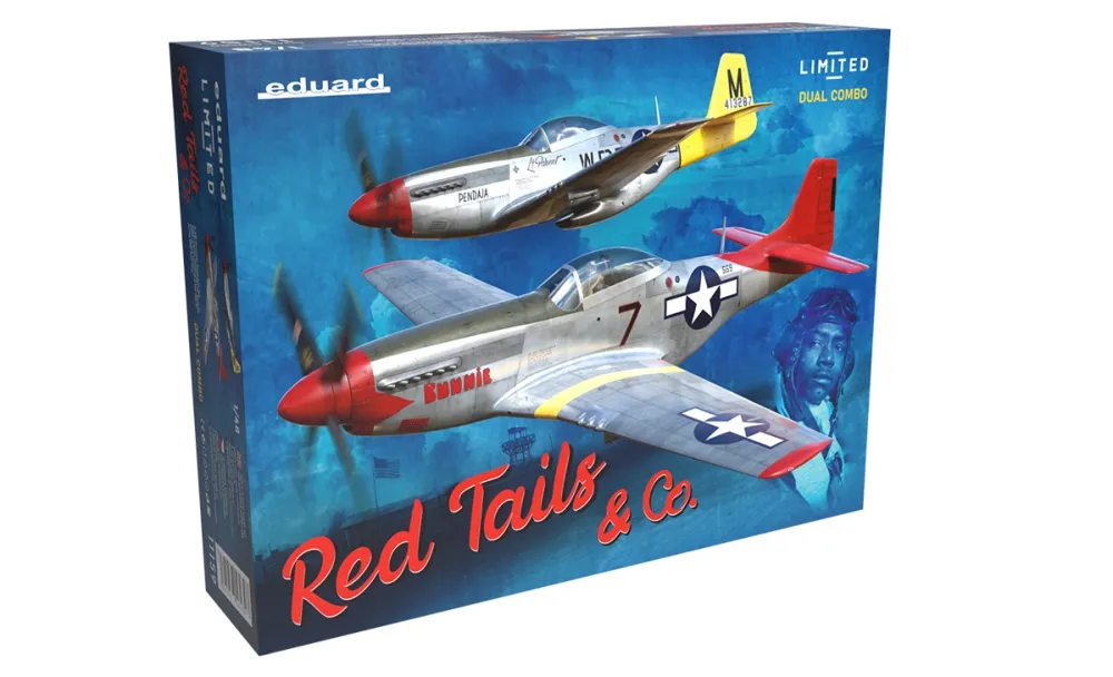 Krabice stavebnice Eduard 11159 RED TAILS & Co. Dual Combo 1/48 se dvěma P-51D Mustang