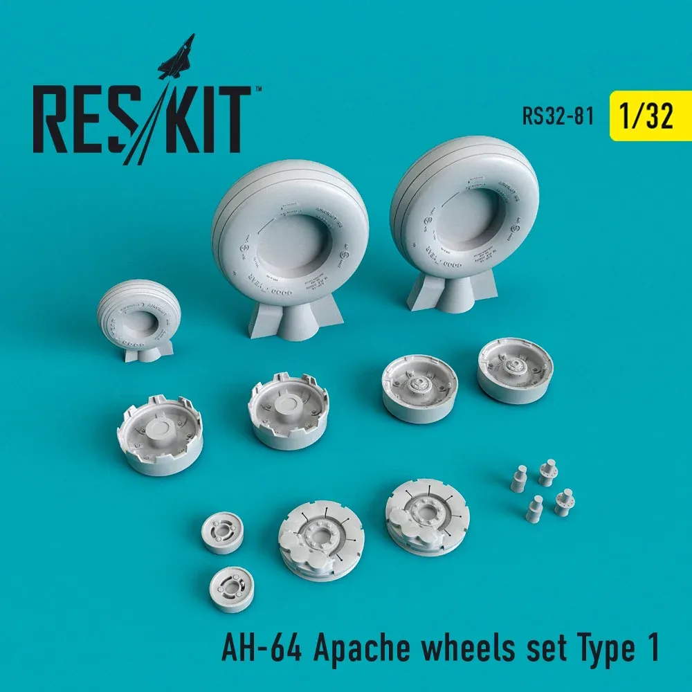 Sada kol Reskit RS32-0081 pro AH-64 Apache v měřítku 1/32, typ 1