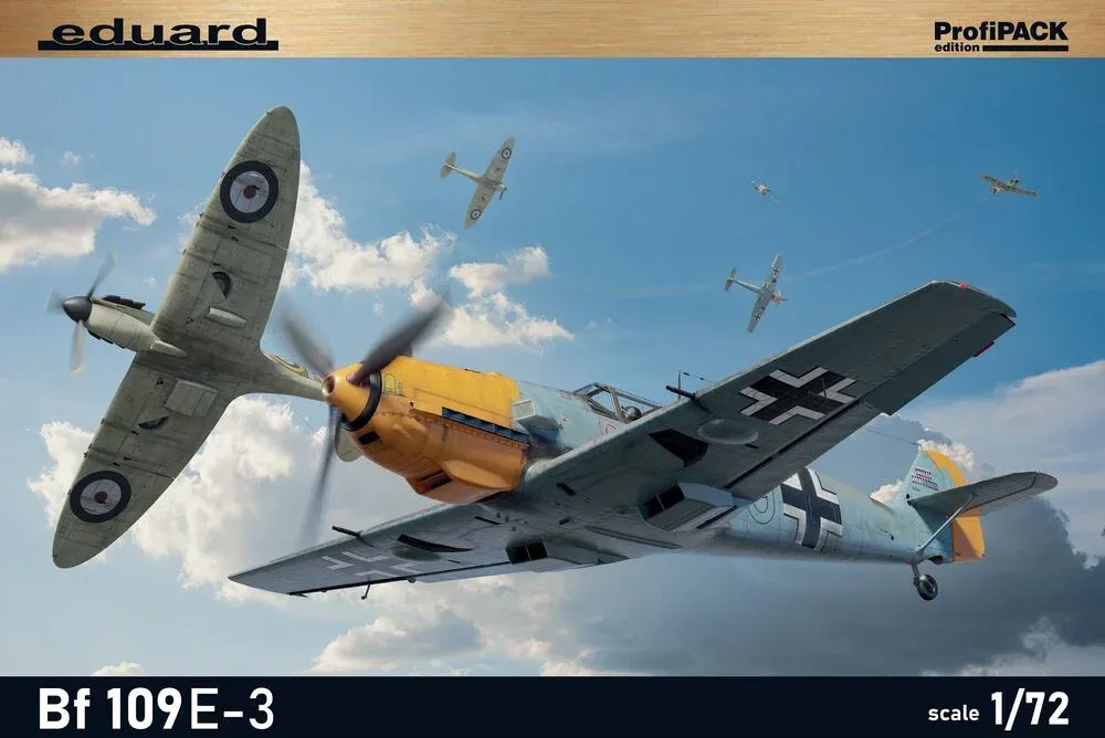 Krabice stavebnice Eduard 7032 Bf 109E-3 v měřítku 1/72, edice ProfiPACK