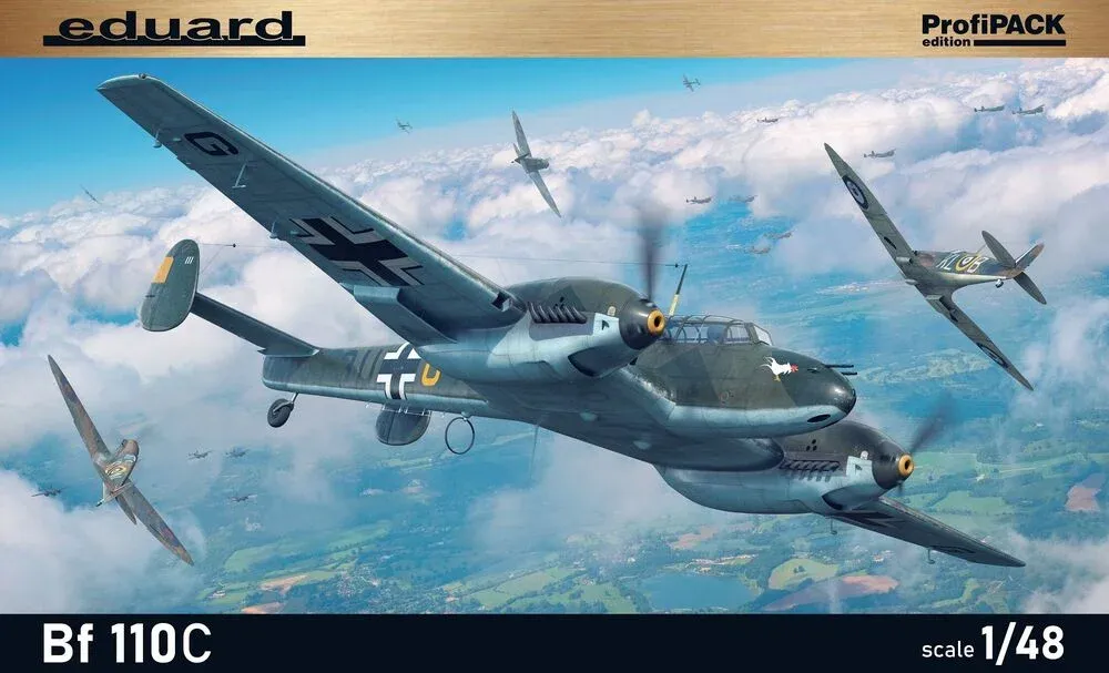 Krabice stavebnice Eduard 8209 Bf 110C 1/48 ProfiPACK s vyobrazením německého Messerschmittu Bf 110C