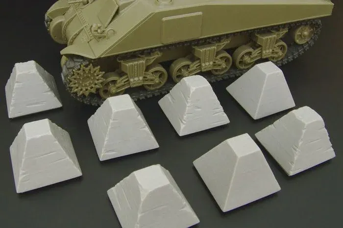 Resinové protitankové zátarasy Hauler HLU35096 Dragon's Teeth v měřítku 1/35