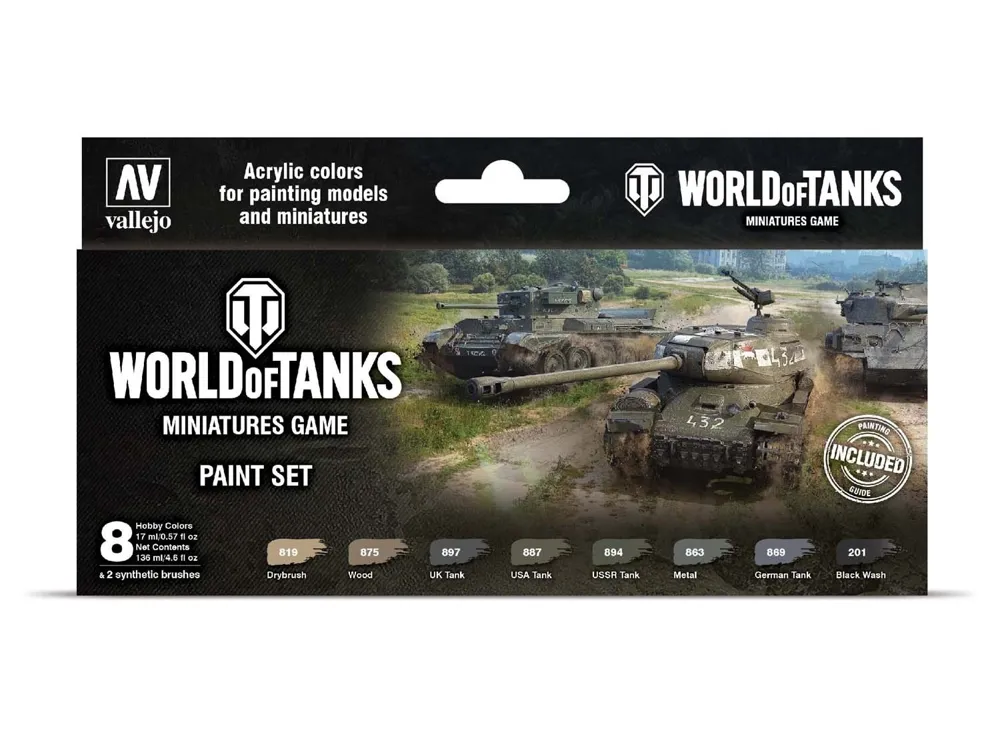 Sada barev Vallejo World of Tanks 70245 Model Color, 8 lahviček po 18 ml