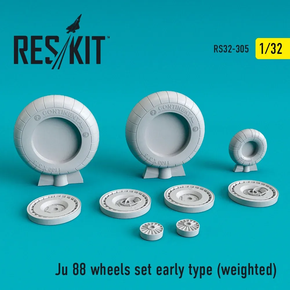 Reskit RS32-0305 sada kol Ju-88 raného typu v měřítku 1/32 se zatíženými pneumatikami