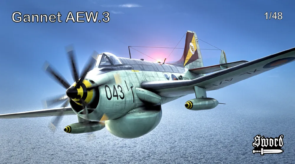 Krabice plastikové stavebnice Sword SW48014 Gannet AEW.3 v měřítku 1/48