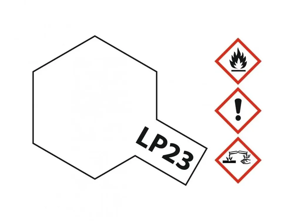 Skleněná lahvička lakové barvy Tamiya LP-23 Flat Clear matný lak 10 ml