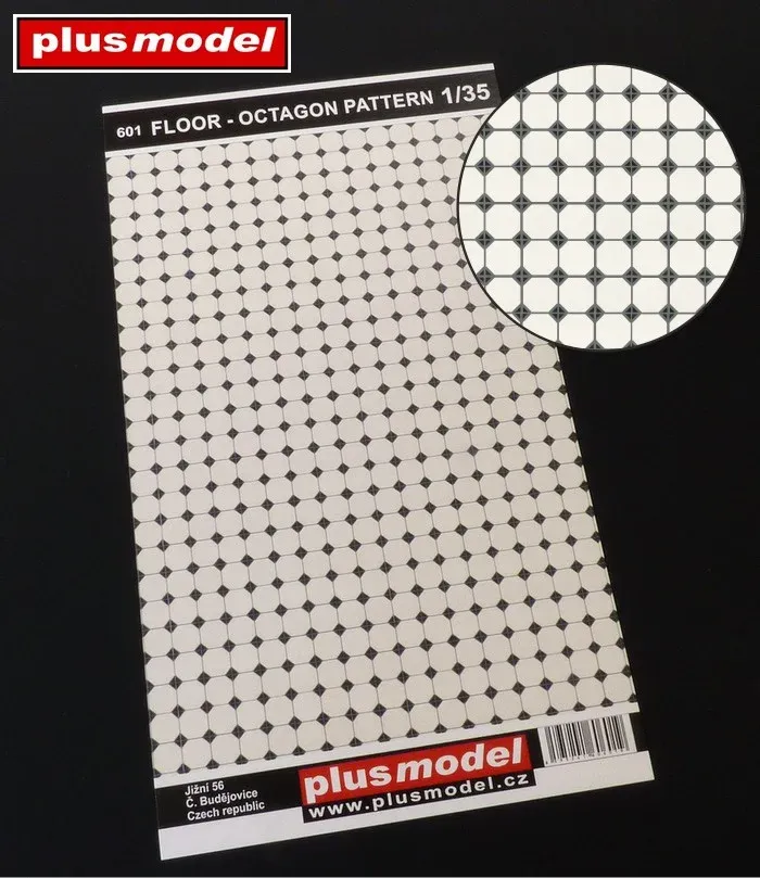 Plus Model 601 papírová podlaha s osmiúhelníkovým vzorem pro diorámata v měřítku 1/35