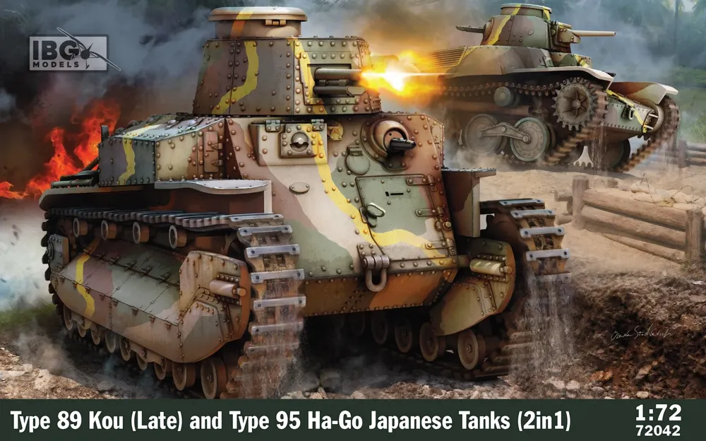 Krabice stavebnice IBG Models 72042 japonské tanky Type 89 Kou a Type 95 Ha-Go v měřítku 1/72
