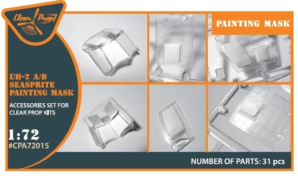 Maskovací sada Clear Prop CPA72015 pro UH-2 A/B Seasprite v měřítku 1/72