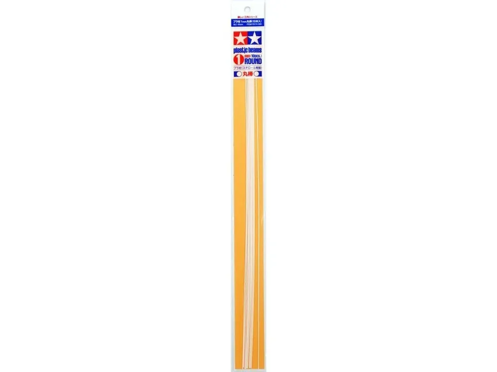 Balení plastových profilů Tamiya 70174 Plastic Beams, kulaté tyčky 1 mm, 10 kusů