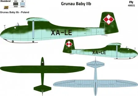 Krabice stavebnice Fly Model 48031 Grunau Baby IIb Polsko v měřítku 1/48
